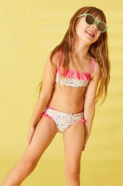 Angels By Accessorize Girls White Ditzy Butterfly Bikini Set