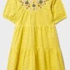 Crew Clothing Company Lemon Yellow Cotton A-Line Dress -Angel & Rocket Shop D68441s