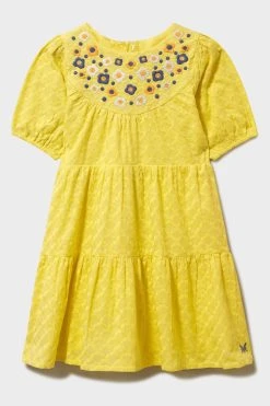 Crew Clothing Company Lemon Yellow Cotton A-Line Dress