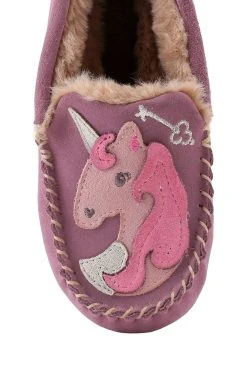 Start Rite Start-Rite Purple Snuggle Lilac Unicorn Suede Warm Slippers -Angel & Rocket Shop D72723s6