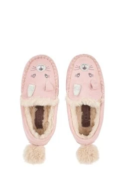 Start Rite Start-Rite Pink Snuggle Bunny Suede Warm Moccasin Slippers -Angel & Rocket Shop D72724s4