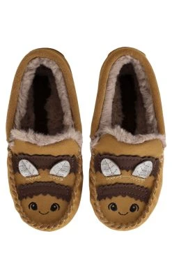Start Rite Start-Rite Brown Snuggle Bee Suede Moccasin Warm Slippers -Angel & Rocket Shop D72725s4