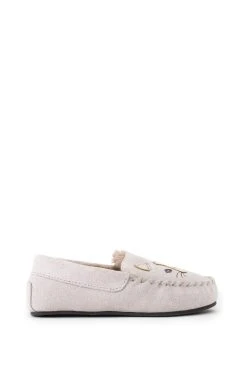 Start Rite Start-Rite Grey Snuggle Cat Suede Warm Moccasin Slippers