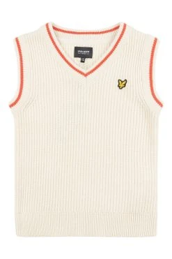Lyle & Scott Girls Fisherman White Rib Vest 7 Lyle & Scott Girls Fisherman White Rib Vest -Angel & Rocket Shop D73122s2