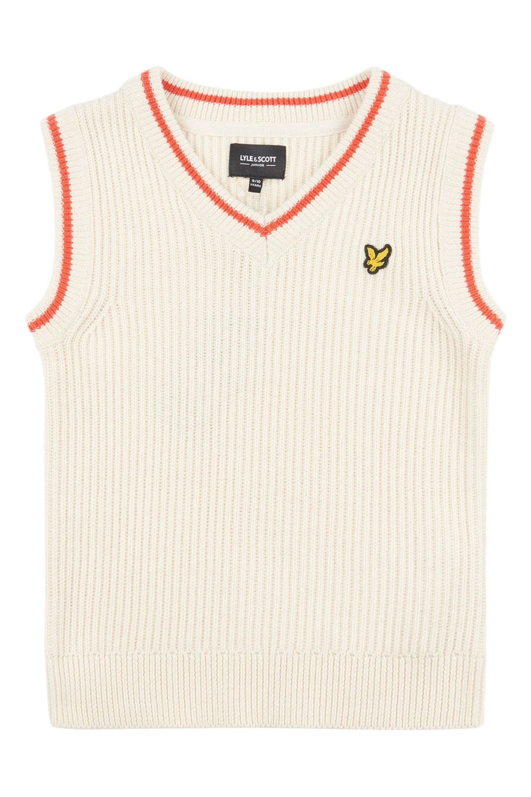 Lyle & Scott Girls Fisherman White Rib Vest 4 Lyle & Scott Girls Fisherman White Rib Vest - Image 2