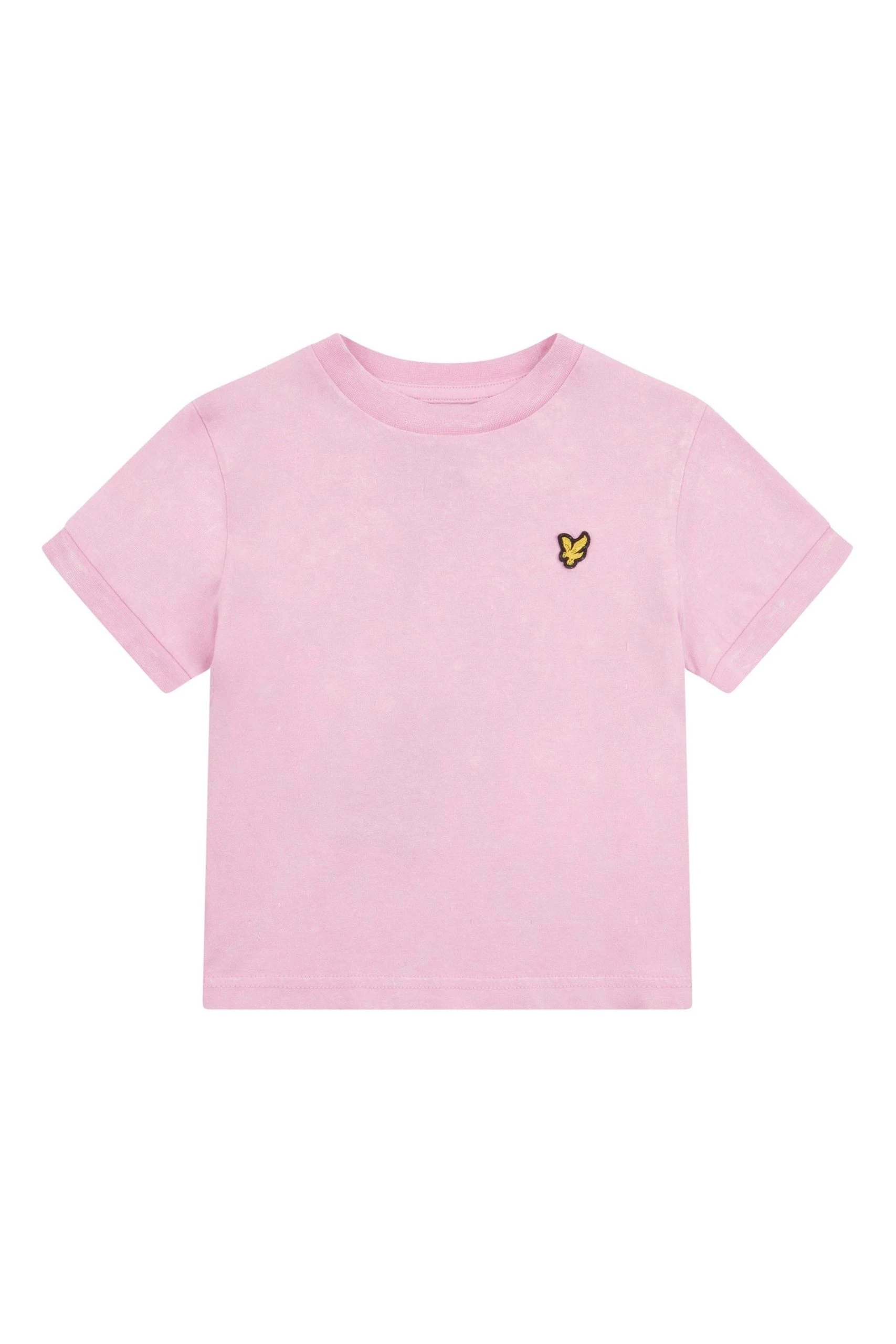 Lyle & Scott Girls Pink Acid Wash Ringer T-Shirt 3 Lyle & Scott Girls Pink Acid Wash Ringer T-Shirt