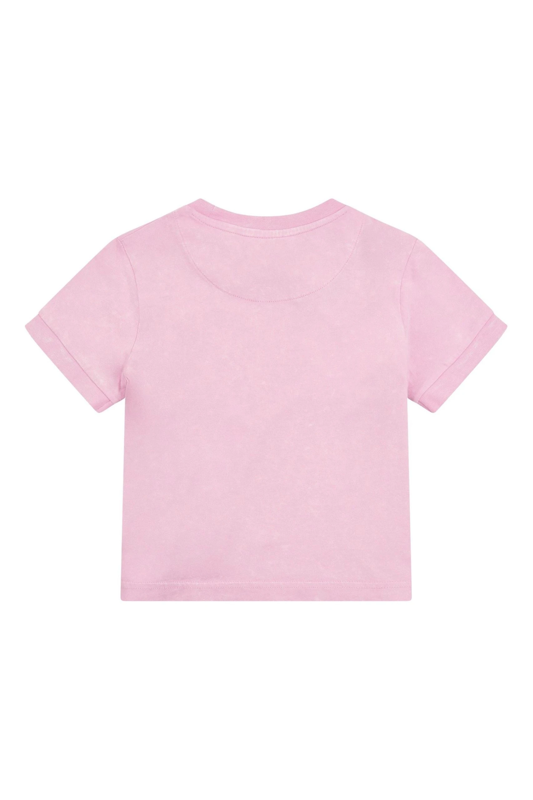 Lyle & Scott Girls Pink Acid Wash Ringer T-Shirt 4 Lyle & Scott Girls Pink Acid Wash Ringer T-Shirt - Image 2