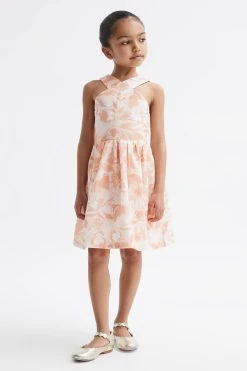 Reiss Lottie Floral Print Halter Neck Dress -Angel & Rocket Shop D74 789s3