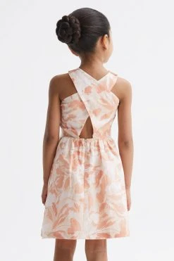 Reiss Lottie Floral Print Halter Neck Dress -Angel & Rocket Shop D74 789s5