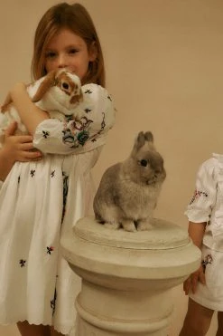 River Island Kind Society White Embroidered Smock Dress