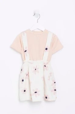 River Island Girls Pink Printed Hybrid Dress