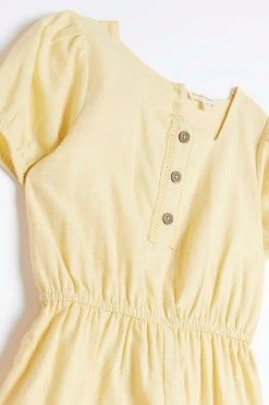 River Island Girls Kind Society Orange Linen Playsuit -Angel & Rocket Shop D78079s3