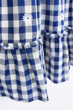 River Island Girls Kind Society Navy Blue Gingham Smock Dress -Angel & Rocket Shop D78087s6
