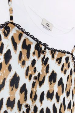 River Island Girls Black Leopard 2 In 1 Cami Dress -Angel & Rocket Shop D78134s4