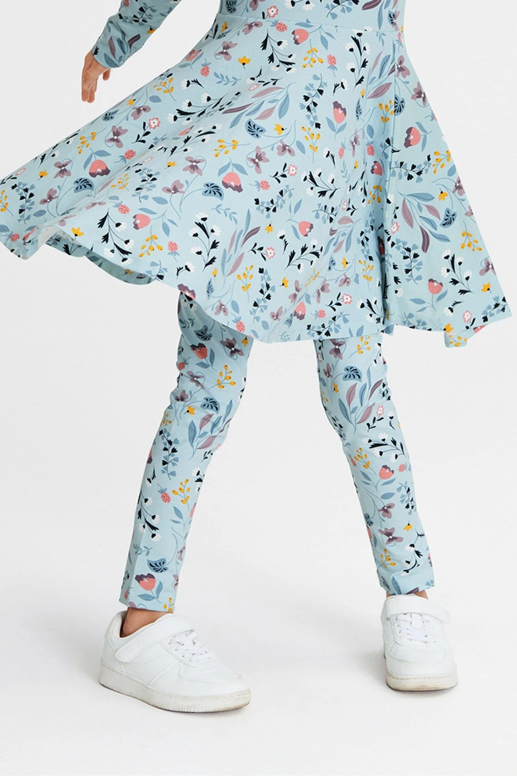 Polarn O. Pyret Blue Organic Floral Print Dress 4 Polarn O. Pyret Blue Organic Floral Print Dress - Image 2