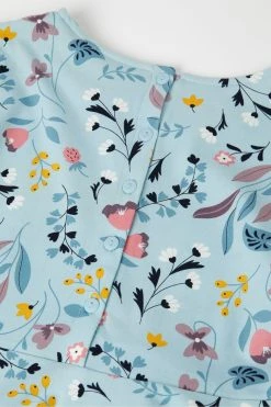 Polarn O. Pyret Blue Organic Floral Print Dress 11 Polarn O. Pyret Blue Organic Floral Print Dress -Angel & Rocket Shop D80 077s5