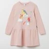 Polarn O. Pyret Pink Organic Unicorn Sweatshirt Dress -Angel & Rocket Shop D80 093s