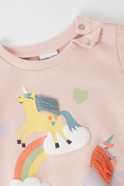 Polarn O. Pyret Pink Organic Unicorn Sweatshirt Dress -Angel & Rocket Shop D80 093s2