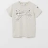 Polarn O. Pyret Cream Organic Cotton Lynx Print T-Shirt -Angel & Rocket Shop D80119s