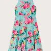 Monsoon Blue Turq Digi Floral Sew Tiered Midi Dress 1 Monsoon Blue Turq Digi Floral Sew Tiered Midi Dress -Angel & Rocket Shop D82987s