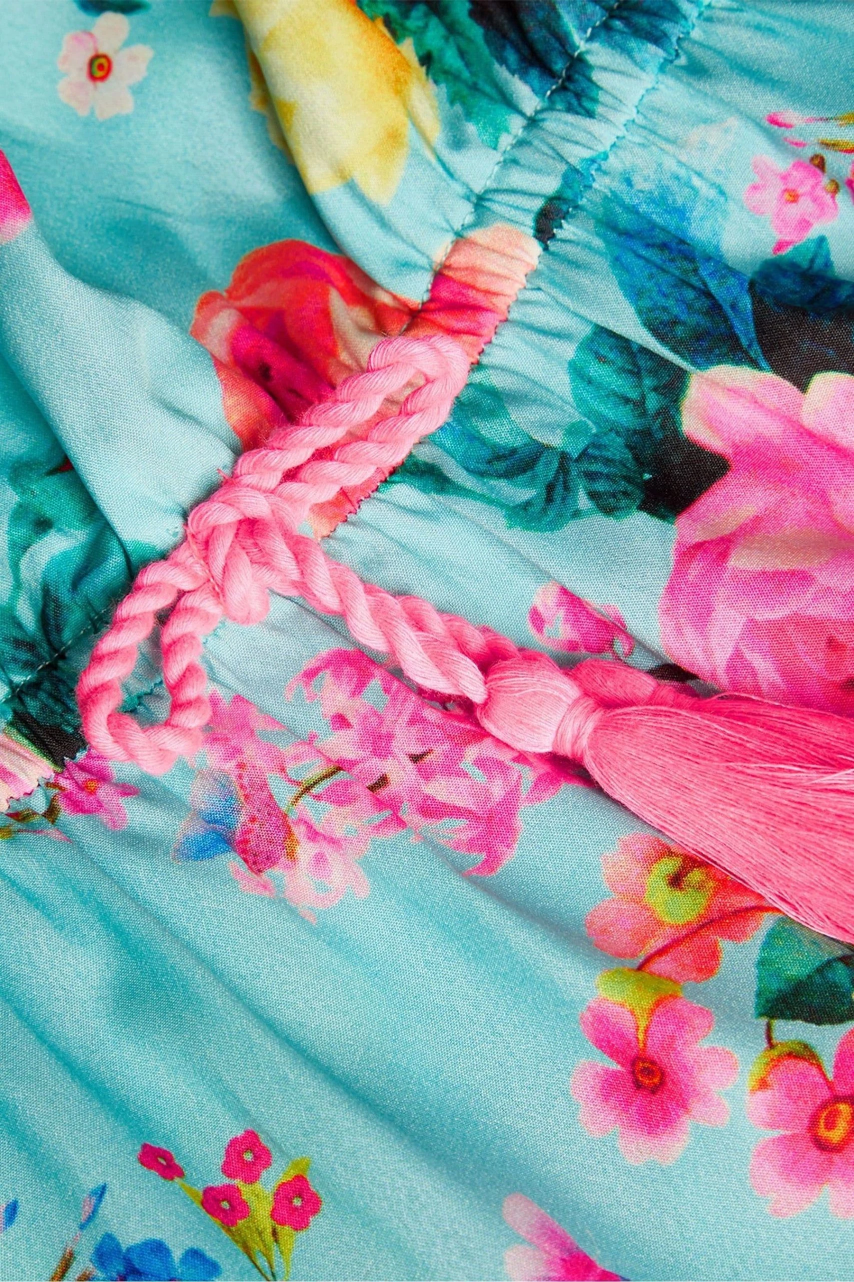 Monsoon Blue Turq Digi Floral Sew Tiered Midi Dress 5 Monsoon Blue Turq Digi Floral Sew Tiered Midi Dress - Image 3