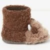 Fat Face FatFace Hamish Brown Cow Slipper Boots -Angel & Rocket Shop D83096s