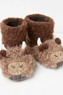 Fat Face FatFace Hamish Brown Cow Slipper Boots 8 Fat Face FatFace Hamish Brown Cow Slipper Boots -Angel & Rocket Shop D83096s3