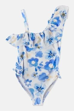 Angel & Rocket Blue Ruffle Shoulder Swimsuit -Angel & Rocket Shop D89037s3