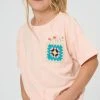 Angel & Rocket Pink Blaire Crochet Pocket T-Shirt -Angel & Rocket Shop D89052s