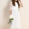 Angel & Rocket Elise White Dot Mesh Boho Maxi Dress -Angel & Rocket Shop D89059s