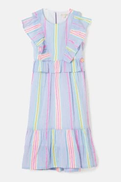 Angel & Rocket Blue Elsie Rainbow Stripe Sundress Midi Dress -Angel & Rocket Shop D89085s3