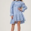Angel & Rocket Blue Amelie Broderie Shirt Dress -Angel & Rocket Shop D89098s