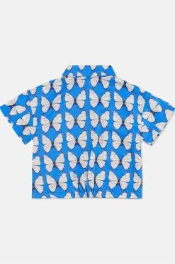 Angel & Rocket Blue Bea Woven Butterfly Top -Angel & Rocket Shop D89101s5