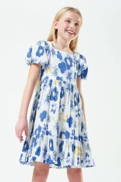 Angel & Rocket Blue Simone Printed Seersucker Dress