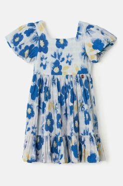 Angel & Rocket Blue Simone Printed Seersucker Dress -Angel & Rocket Shop D89104s4