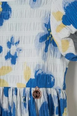 Angel & Rocket Blue Simone Printed Seersucker Dress -Angel & Rocket Shop D89104s6