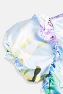 Angel & Rocket Blue Aria Satin Print Dress -Angel & Rocket Shop D89110s4