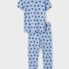 Crew Clothing Company Crew Clothing Mid Blue Spot Cotton Top & Trousers Set 1 Crew Clothing Company Crew Clothing Mid Blue Spot Cotton Top & Trousers Set -Angel & Rocket Shop D89395s