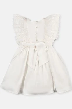 Angel & Rocket Cream Alice Lace Sleeve Satin Bridesmaid Dress -Angel & Rocket Shop D89577s3