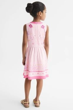 Reiss Mara Sleeveless Floral Print Dress -Angel & Rocket Shop D89717s5