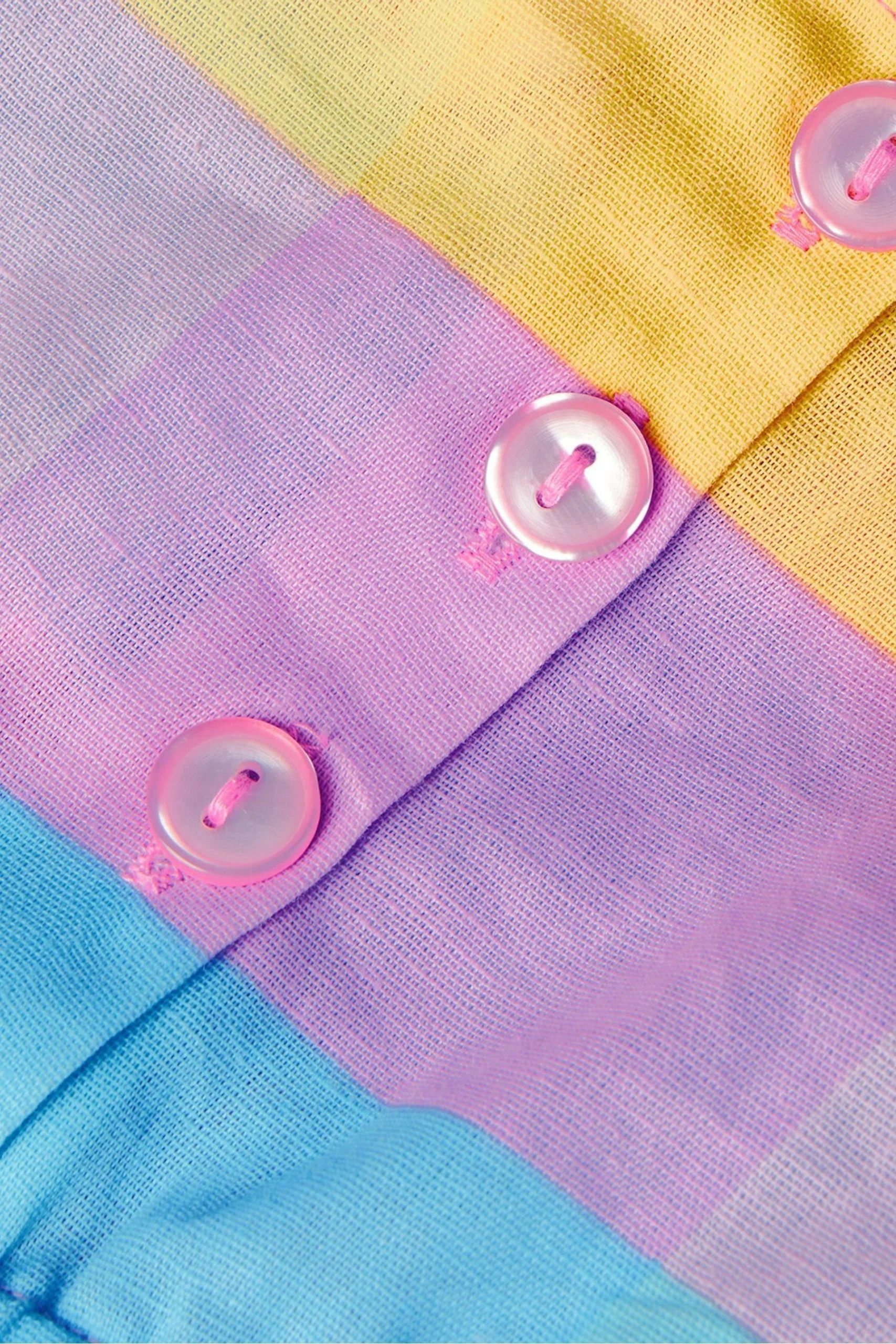 Angels By Accessorize Pink Frill Sleeve Check Dress 4 Angels By Accessorize Pink Frill Sleeve Check Dress - Image 2