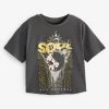 Next Charcoal Grey Sequin Soul T-Shirt (3-16yrs) -Angel & Rocket Shop D92977s