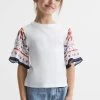 Reiss Anastasia Flared Printed Sleeve T-Shirt -Angel & Rocket Shop D97 806s