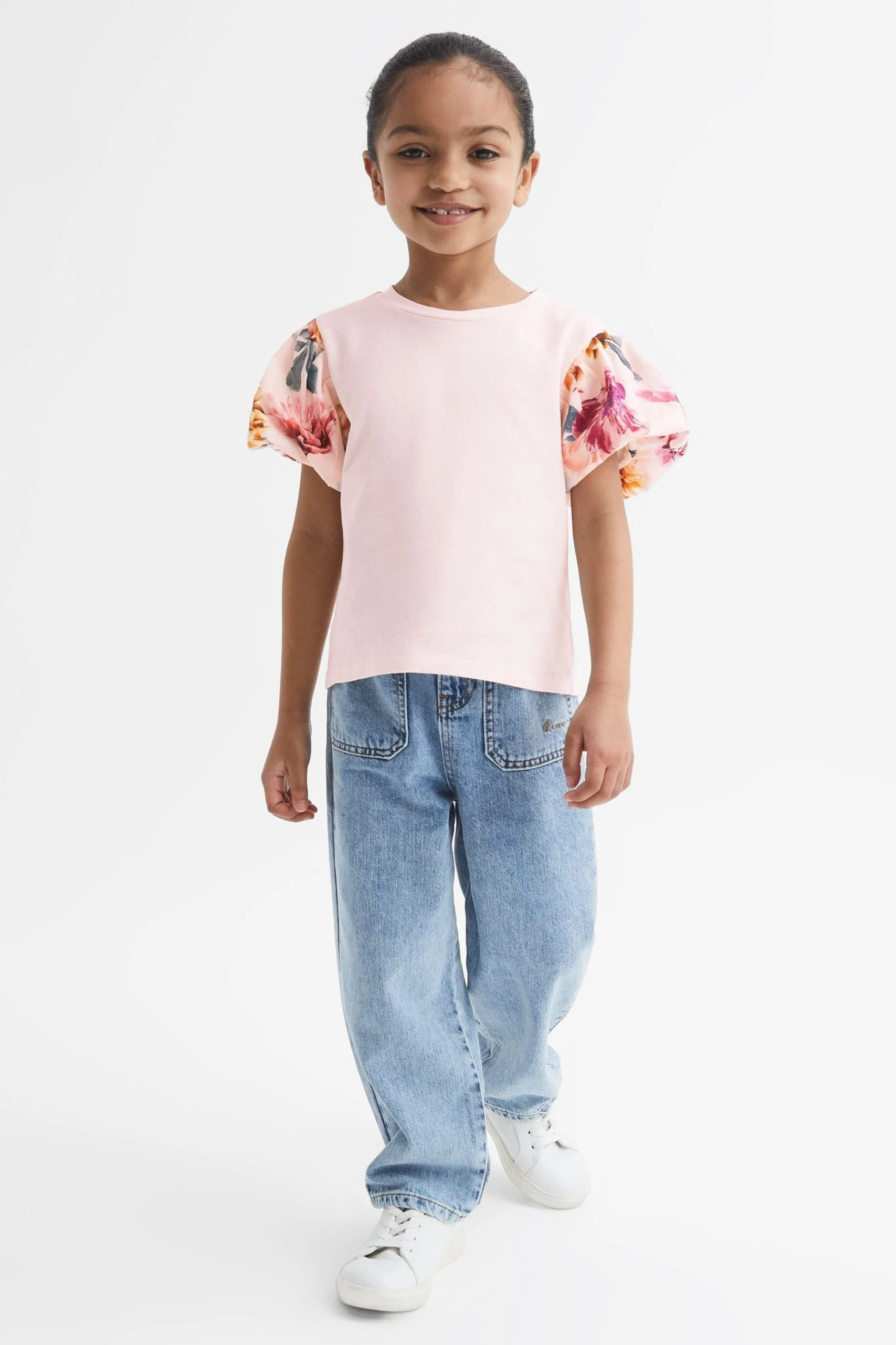 Reiss Amira Floral Print Puff Sleeve T-Shirt 5 Reiss Amira Floral Print Puff Sleeve T-Shirt - Image 3