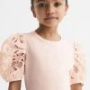 Reiss Alberta Floral Lace Puff Sleeve T-Shirt -Angel & Rocket Shop D99 265s