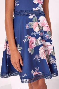 Next Navy Blue Lipsy Occasion Lace Trim Dress -Angel & Rocket Shop J64843s3