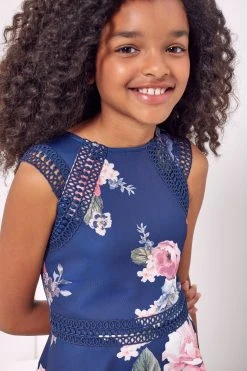 Next Navy Blue Lipsy Occasion Lace Trim Dress -Angel & Rocket Shop J64843s4