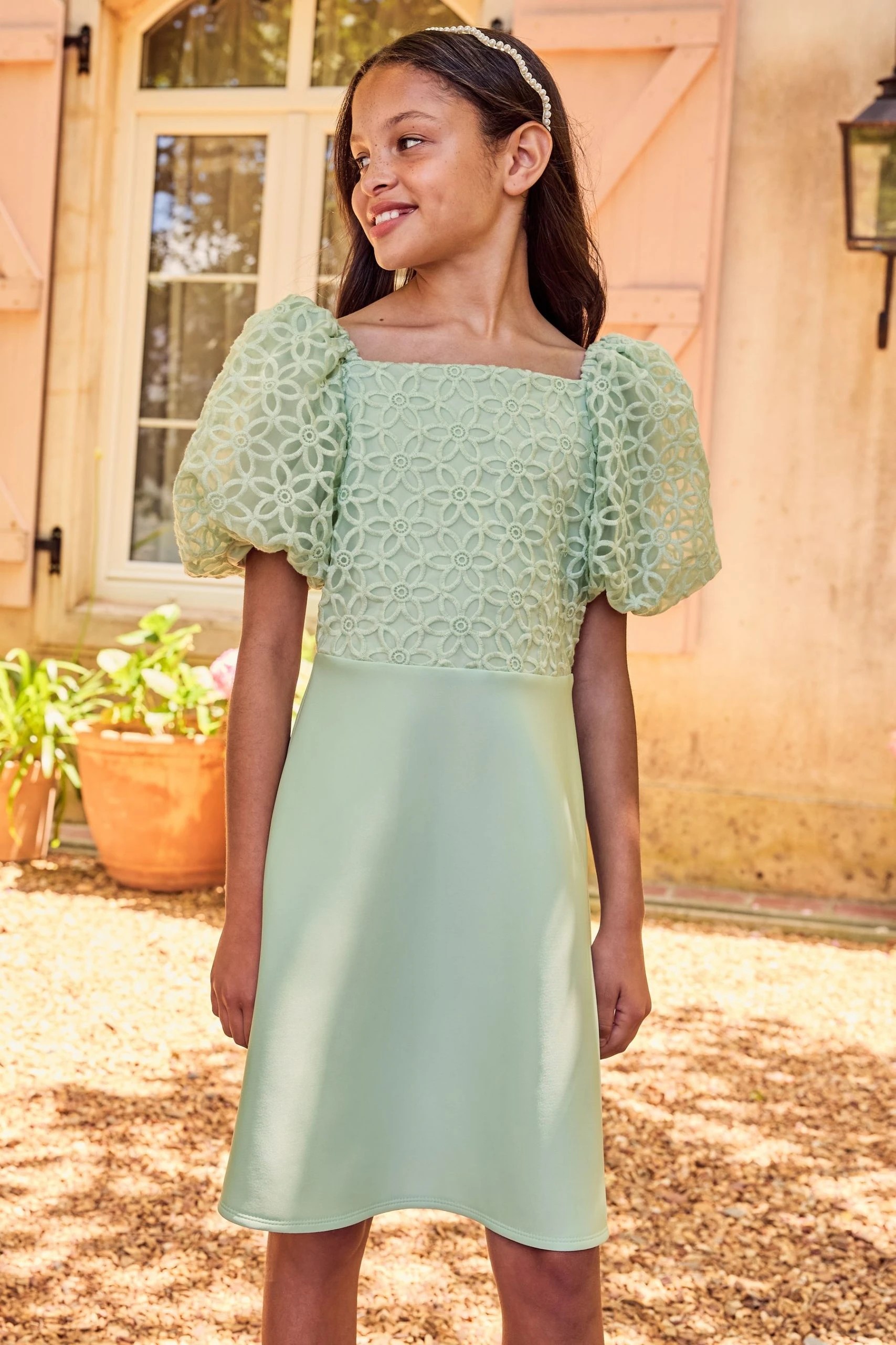 Lipsy Puff Sleeve Occasion Dress (3yrs-16yrs) 3 Lipsy Puff Sleeve Occasion Dress (3yrs-16yrs)