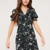 Lipsy Floral Knot Front Mini Dress -Angel & Rocket Shop K37923s