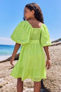 Lipsy Broderie Puff Sleeve Trapeze Dress -Angel & Rocket Shop K40783s3